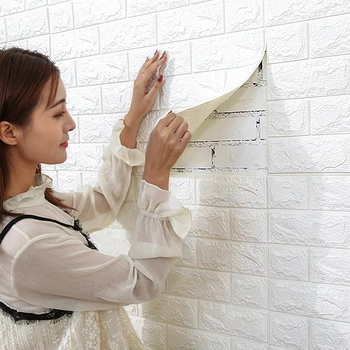 Тапети, самозалепващи 3d триизмерна стикери за стена на спалня топло декоративен фон тапети за стени пенопластовый тухла waterpro