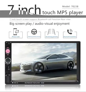 Универсален 2 Din Радио MP5 7-ИНЧОВ HD Сензорен Екран Мултимедиен Плеър Bluetooth-съвместими Автоаудио FM-приемник на Огледалото линк 